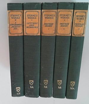 The works of Laurence Sterne, large paper edition. 5 Bände: 3x Tristram Shandy, 1x A sentimental ...