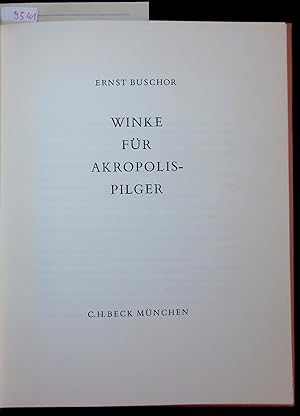 Bild des Verkufers fr WINKE FR AKROPOLIS-PILGER. zum Verkauf von Antiquariat Bookfarm