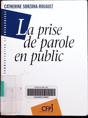 Image du vendeur pour La prise de parole en public. mis en vente par Antiquariat Bookfarm