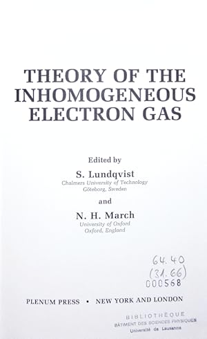 Seller image for Theory of the Inhomogeneous Electron Gas. for sale by Antiquariat Bookfarm