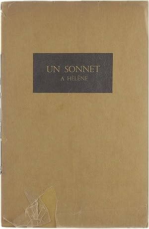 Bild des Verkufers fr Un Sonnet a Hlne zum Verkauf von Untje.com