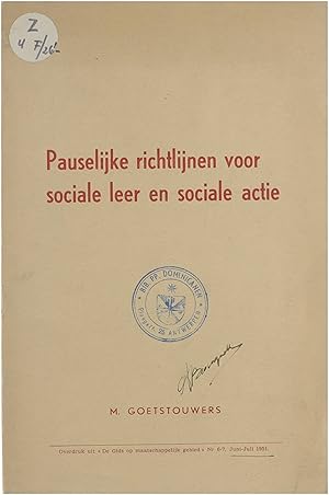 Imagen del vendedor de Pauselijke richtlijnen voor sociale leer en sociale actie a la venta por Untje.com