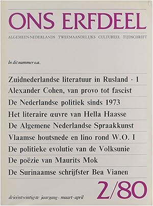 Bild des Verkufers fr Ons Erfdeel : Vlaams-Nederlands Cultureel tijdschrift 23ste jaargang 2/80 zum Verkauf von Untje.com