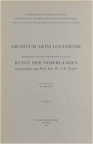 Image du vendeur pour Archivum Artis Lovaniense - Bijdragen tot de geschiedenis van de Kunst der Nederlanden - Bibliografie van de geschriften van Prof. Dr. J.K. Steppe mis en vente par Untje.com