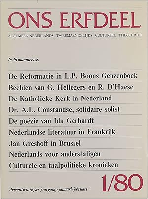Bild des Verkufers fr Ons Erfdeel : Vlaams-Nederlands Cultureel tijdschrift 23ste jaargang 1/80 zum Verkauf von Untje.com