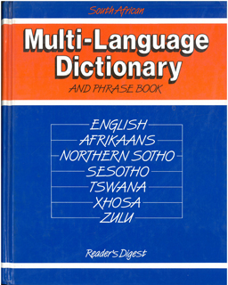 South African Multi-Language Dictionary and Phrase Book.