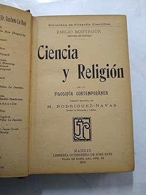 Imagen del vendedor de Ciencia y religion en la filosofia contemporanea a la venta por Libros nicos