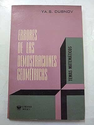 Imagen del vendedor de Errores de las demostraciones geometricas a la venta por Libros nicos