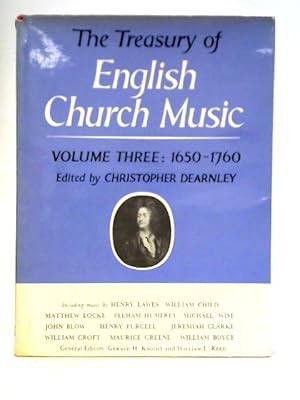 Bild des Verkufers fr The Treasury Of English Church Music: Volume Three, 1650-1760 zum Verkauf von World of Rare Books