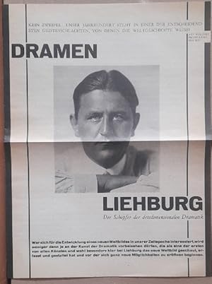 Verlagswerbung / Broschüre des Orell Füssli Verlag, Zürich-Leipzig "Dramen. Max Ed. Liehburg. Der...