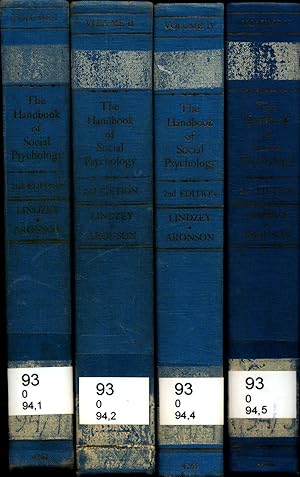 Imagen del vendedor de The Handbook of Social Psychology 4 Volumes of 5 without Volume 3 Volume 1: Historical Introduction, Systematic Positions / Volume 2: Research Methods / Volume 4: Group Psychology and Phenomena of Interaction / Volume 5: Applied Social Psychology a la venta por avelibro OHG