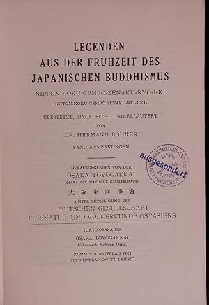 Seller image for LEGENDEN AUS DER FRHZEIT DES JAPANISCHEN BUDDHISMUS. for sale by Antiquariat Bookfarm