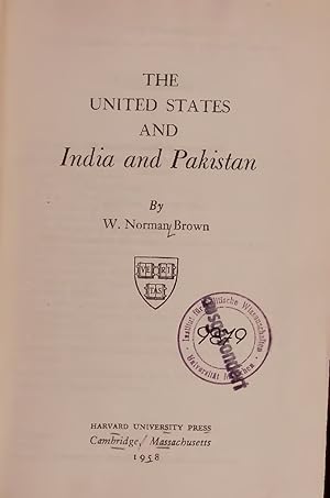 Immagine del venditore per THE UNITED STATES AND India and Pakistan. venduto da Antiquariat Bookfarm