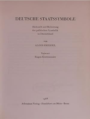 Seller image for DEUTSCHE STAATSSYMBOLE. Herkunft und Bedeutung der politischen Symbolik in Deutschland for sale by Antiquariat Bookfarm