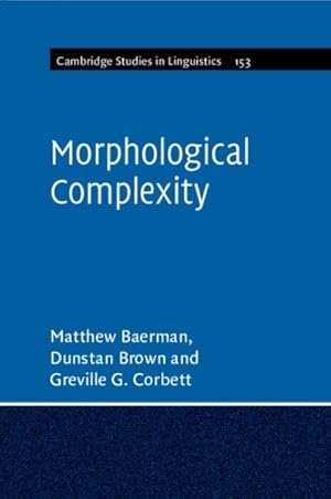 Imagen del vendedor de Morphological Complexity a la venta por GreatBookPrices