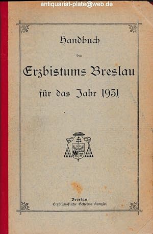 Handbuch des Erzbistums Breslau für das Jahr 1931.