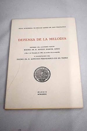 Imagen del vendedor de Defensa de la meloda a la venta por Alcan Libros