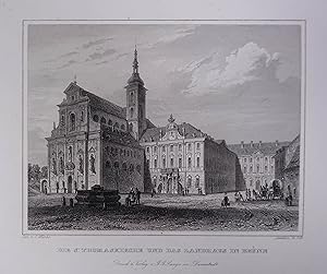 Bild des Verkufers fr Die St. Thomaskirche und das Landhaus in Brnn. Stahlstich v. M. Kolb nach C. Wrbs aus Schimmer "Das Kaiserthum Oesterreich". Darmstadt, Lange 1842 11 x 14 cm zum Verkauf von Antiquariat Johannes Mller