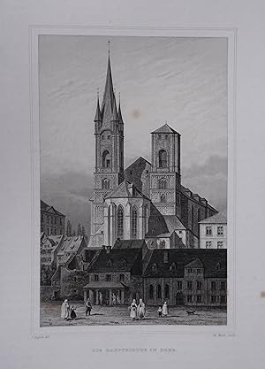 Bild des Verkufers fr Die Hauptkirche in Eger. Stahlstich v. Ch. Rosee nach J. Poppel aus Schimmer "Das Kaiserthum Oesterreich". Darmstadt, Lange 1842, 16 x 10,5 cm zum Verkauf von Antiquariat Johannes Mller