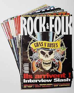 Rock & Folk. (Revue mensuel). No. 281 Janvier à No. 292, decembre 1991.