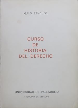 Immagine del venditore per Curso de historia del Derecho venduto da Librera Alonso Quijano