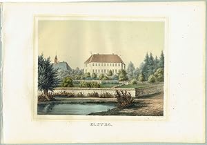 Bild des Verkufers fr Das Schloss in Elstra an der Schwarzen Elster, um 1860 zum Verkauf von Antiquariat Hardner