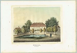Bild des Verkufers fr Das Rittergut in Wohla (Elstra) sdstlich von Kamenz, um 1860 zum Verkauf von Antiquariat Hardner