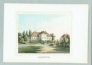 Bild des Verkufers fr Das Herrenhaus in Lautitz (Lbau), um 1860 zum Verkauf von Antiquariat Hardner