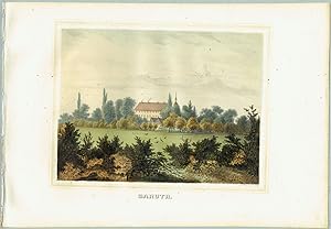 Bild des Verkufers fr Blick auf das Schloss in Baruth (Malschwitz) nordstlich von Bautzen, um 1860 zum Verkauf von Antiquariat Hardner