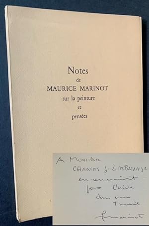 Notes de Maurice Marinot sur la Peinture et Pensees