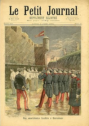 "LE PETIT JOURNAL N°185 du 4/6/1894" SIX ANARCHISTES FUSILLÉS À BARCELONE / LA CARAVANE DE TOUARE...