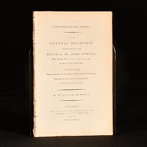 Bild des Verkufers fr Youth reminded of a future Judgement: In a Funeral Discourse Occasioned by the Death of Mr. John Vowell, Who died at Hackney, Dec. 24, 1790. To which is added Some Account of his Sister, Miss Sophia Vowell, who died on the Seventh of the same Month. zum Verkauf von Rooke Books PBFA