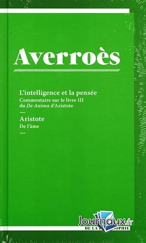 Imagen del vendedor de L'intelligence et la pense - grand commentaire sur le Livre III du "De anima" d'Aristote a la venta por Dmons et Merveilles