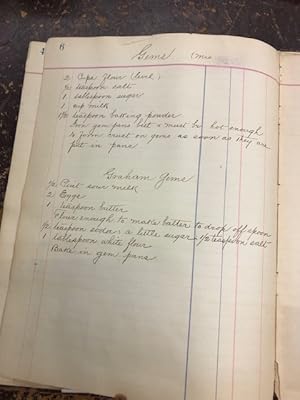 Old Handwritten Cook Book in an old Blank Account Book c. 1910