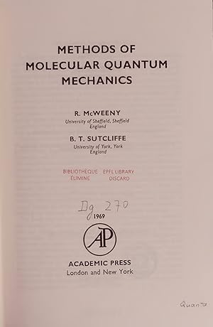 Bild des Verkufers fr Methods of Molecular Quantum Mechanics. zum Verkauf von Antiquariat Bookfarm