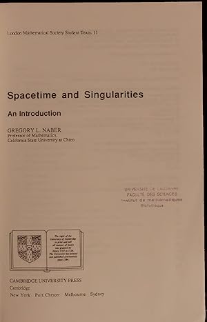 Immagine del venditore per Spacetime and Singularities. An Introduction. London Mathematical Society Student Texts. 11 venduto da Antiquariat Bookfarm