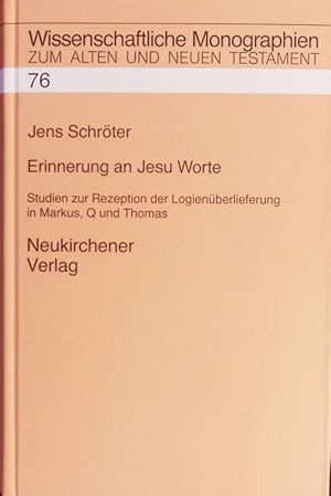 Bild des Verkufers fr Erinnerung an Jesu Worte. zum Verkauf von Antiquariat Bookfarm