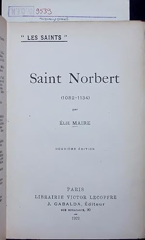 Seller image for Saint Norbert (1082-1134). for sale by Antiquariat Bookfarm