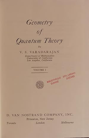 Image du vendeur pour Geometry of Quantum Theory. VOL. I mis en vente par Antiquariat Bookfarm