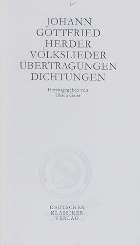 Werke. Volkslieder, Übertragungen, Dichtungen.