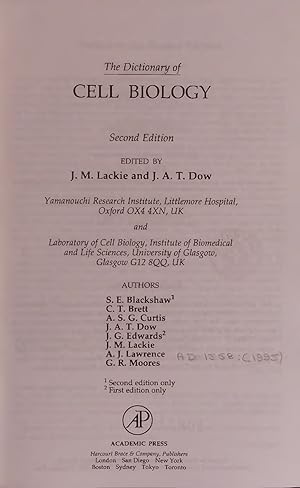 Seller image for The Dictionary of Cell Biology. for sale by Antiquariat Bookfarm