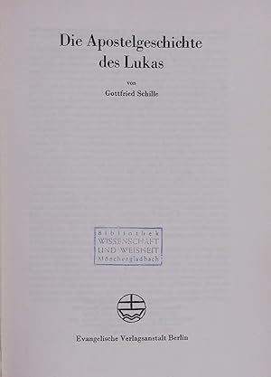 Bild des Verkufers fr Die Apostelgeschichte des Lukas. zum Verkauf von Antiquariat Bookfarm