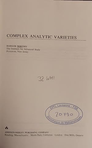 Seller image for COMPLEX ANALYTIC VARIETIES. for sale by Antiquariat Bookfarm