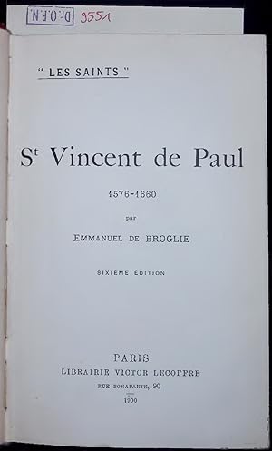 Seller image for St Vincent de Paul 1576-1660. for sale by Antiquariat Bookfarm