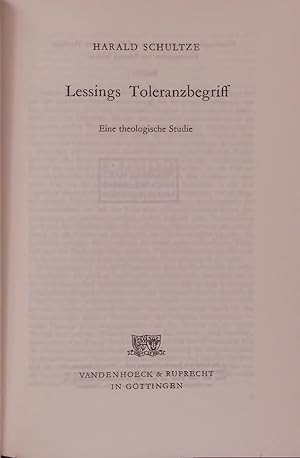 Seller image for Lessings Toleranzbegriff. Eine theologische Studie for sale by Antiquariat Bookfarm