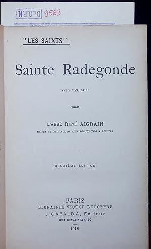 Seller image for Sainte Radegonde (vers 520-587). for sale by Antiquariat Bookfarm