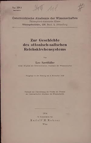 Imagen del vendedor de Zur Geschichte des ottonisch-salischen Reichskirchensystems. a la venta por Antiquariat Bookfarm