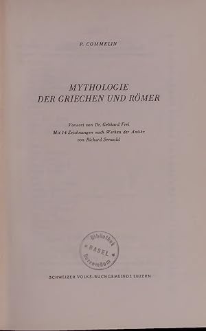 Imagen del vendedor de MYTHOLOGIE DER GRIECHEN UND ROMER. a la venta por Antiquariat Bookfarm