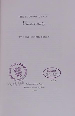 Seller image for The Economics of Uncertainty. for sale by Antiquariat Bookfarm