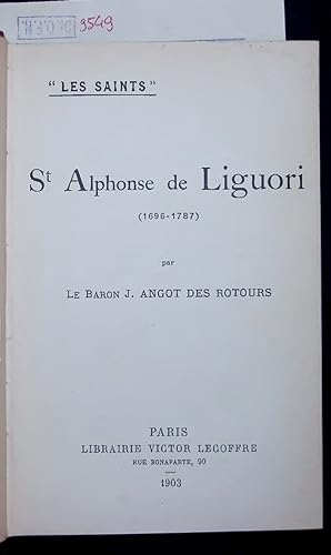 Seller image for St Alphonse de Liguori (1696-1787). for sale by Antiquariat Bookfarm